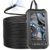 VEVOR Endoscope Camera with Light, Triple Lens Borescope with 49.2FT Semi-Rigid Cable, 5" Screen 1080P Inspection Camera, 8 + 2 LED Lights, IP67 Waterproof Snake Camera for Auto, Plumbing (32GB Card)