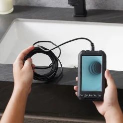 VEVOR Endoscope Camera with Light, Dual Lens Borescope with 49.2FT Semi-Rigid Cable, 4.3