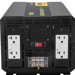 VEVOR Energy Converter, 5000W Modified Wave Transformer, 12V DC to 110V AC Vehicle Adapter, featuring LCD Screen, Remote Control, LED Light, and GFCI Sockets for RVs, Trucks, Boats, and Outdoor Adv