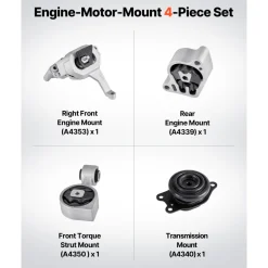 VEVOR Engine and Transmission Motor Mount Kit Replacement, Set of 4, Compatible with 2007–2017 Nissan Altima 2.5L L4, Replace OE# A4350, A4353, A4340, A4339, Secure Support