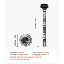 VEVOR Engine Camshaft, 05184378AF 05184378AH 5184378AE 5184378AF 5184378AD 5184378AG Cam Replacement, Fit 2018 Jeep Wrangler JK, 2011-2019 Dodge Journey, 2013-2018 Ram 1500, 2012 Ram C/V Base, 3.6L V6