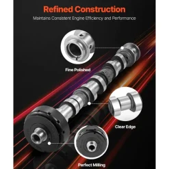 VEVOR Engine Camshaft, 05184378AF 05184378AH 5184378AE 5184378AF 5184378AD 5184378AG Cam Replacement, Fit 2018 Jeep Wrangler JK, 2011-2019 Dodge Journey, 2013-2018 Ram 1500, 2012 Ram C/V Base, 3.6L V6