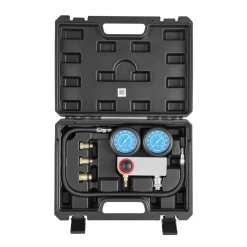VEVOR Engine Cylinder Compression Tester Kit, Pressure Gauge Range of 10-200 PSI, Compression Tester Kit with 4 Adapters, Straight & Angled Extended Metal Tubes for Automotive Cars and Motorcycles