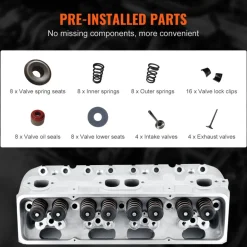VEVOR Engine Cylinder Head Assembly Replacement, Aluminum Engine Cylinder Head Kit, Compatible with Small Block Chevrolet Engines, SBC 327/ 350/ 383, Corvette, Camaro, Z06