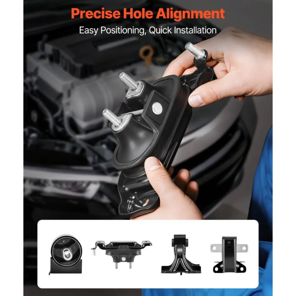VEVOR Engine Motor Mount and Transmission Mount Kit Replacement, Set of 6, Compatible with 2003–2007 Honda Accord 2.4L L4, Replace OE# A4526HY, A4517, A4516, A4510, A4509, A4542, Secure Support