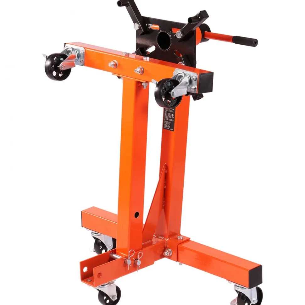 VEVOR Engine Stand, 1500 lbs (3/4 Ton) Rotating Engine Motor Stand with 360 Degree Adjustable Head, Cast Iron Folding Motor Hoist Dolly, 5-Caster, 4 Adjustable Arms, for Vehicle Maintenance