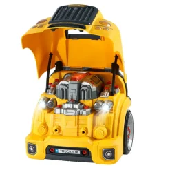 VEVOR Engine Toy, 60 Pieces, Kids Mechanic Car Repair Set with Removable Parts, Lights and Sounds, Steering Wheel and Horn, Kids Mechanic Workshop Set for Toddler Ages 3 Years and Up, Yellow