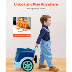 VEVOR Engine Toy, 60 Pieces, Kids Mechanic Car Repair Set with Removable Parts, Lights and Sounds, Steering Wheel and Horn, Kids Mechanic Workshop Set for Toddler Ages 3 Years and Up, Blue
