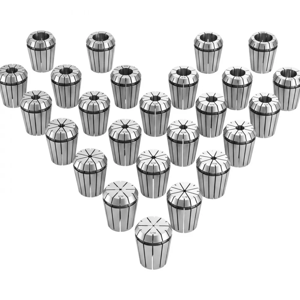 VEVOR ER32 Collet Set 1/16"-13/16" 25 Piece ER32 Spring Collet Chuck Set, for Milling Machines & Drill Presses, 0.0008" TIR High Concentricity, Precision Lathe Chuck Tool with Storage Box, Alloy Steel