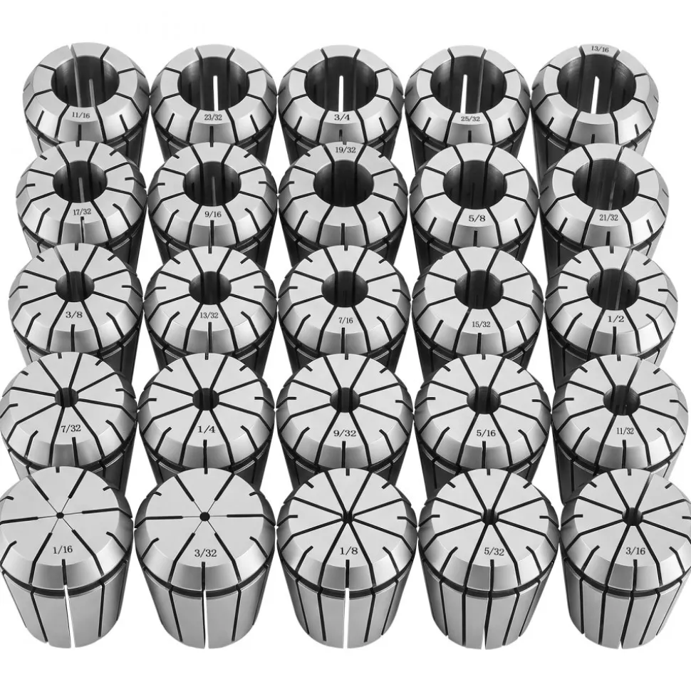 VEVOR ER32 Collet Set 1/16"-13/16" 25 Piece ER32 Spring Collet Chuck Set, for Milling Machines & Drill Presses, 0.0008" TIR High Concentricity, Precision Lathe Chuck Tool with Storage Box, Alloy Steel