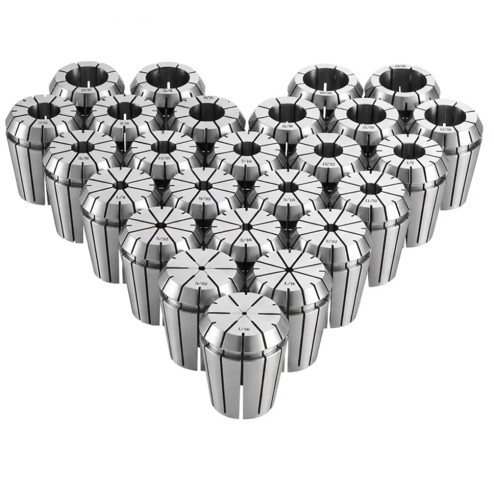 VEVOR ER32 Collet Set 1/16"-13/16" 25 Piece ER32 Spring Collet Chuck Set, for Milling Machines & Drill Presses, 0.0008" TIR High Concentricity, Precision Lathe Chuck Tool with Storage Box, Alloy Steel