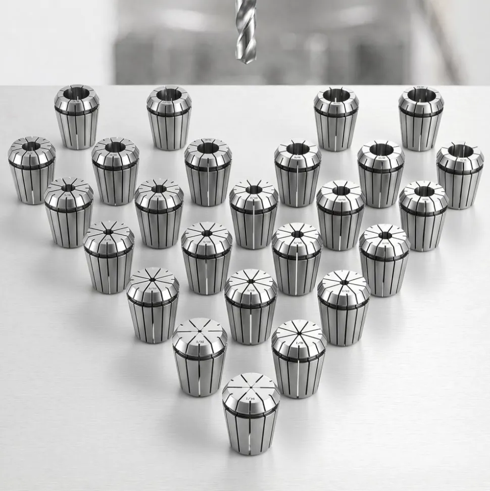 VEVOR ER32 Collet Set 1/16"-13/16" 25 Piece ER32 Spring Collet Chuck Set, for Milling Machines & Drill Presses, 0.0008" TIR High Concentricity, Precision Lathe Chuck Tool with Storage Box, Alloy Steel