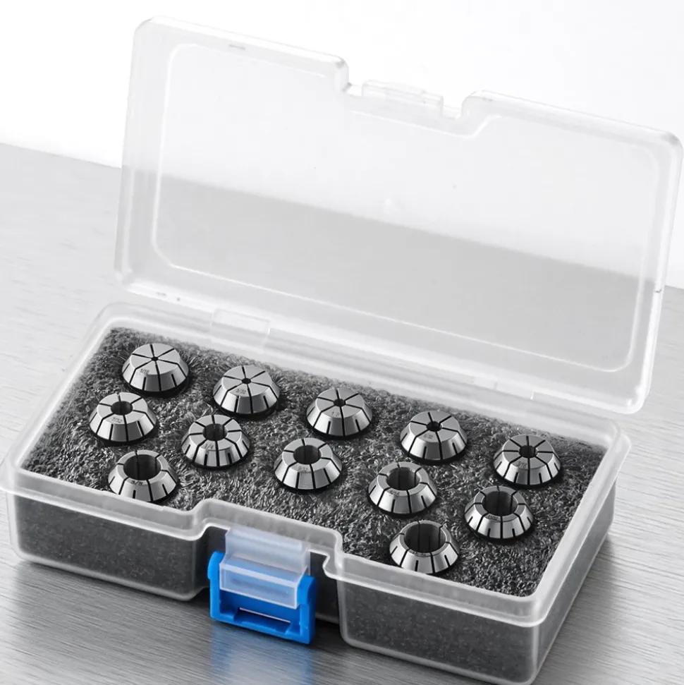 VEVOR ER16 Collet Set 1/16"-13/32" 12 Piece ER16 Spring Collet Chuck Set, for CNC Milling Machines & Drill Presses, 0.0008" TIR High Concentricity, Lathe Chuck Tool with Storage Case, Alloy Steel