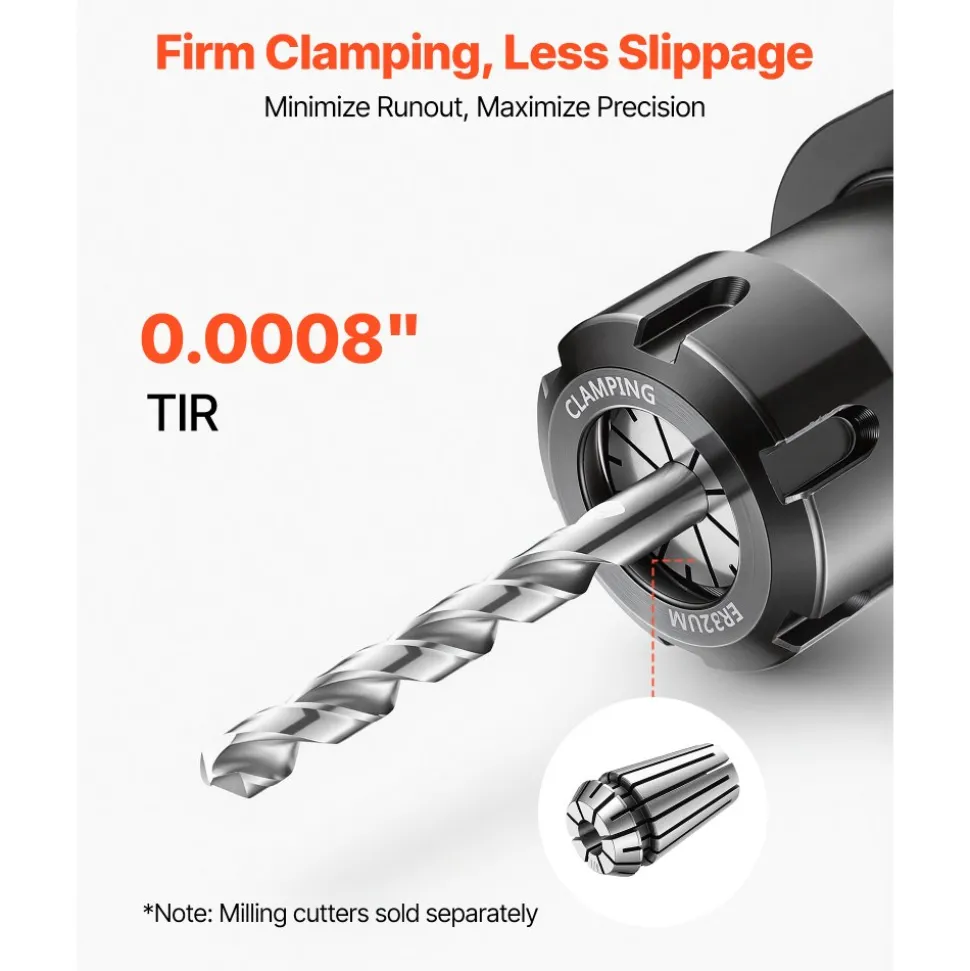VEVOR ER16 Collet Set 1/16"-13/32" 12 Piece ER16 Spring Collet Chuck Set, for CNC Milling Machines & Drill Presses, 0.0008" TIR High Concentricity, Lathe Chuck Tool with Storage Case, Alloy Steel