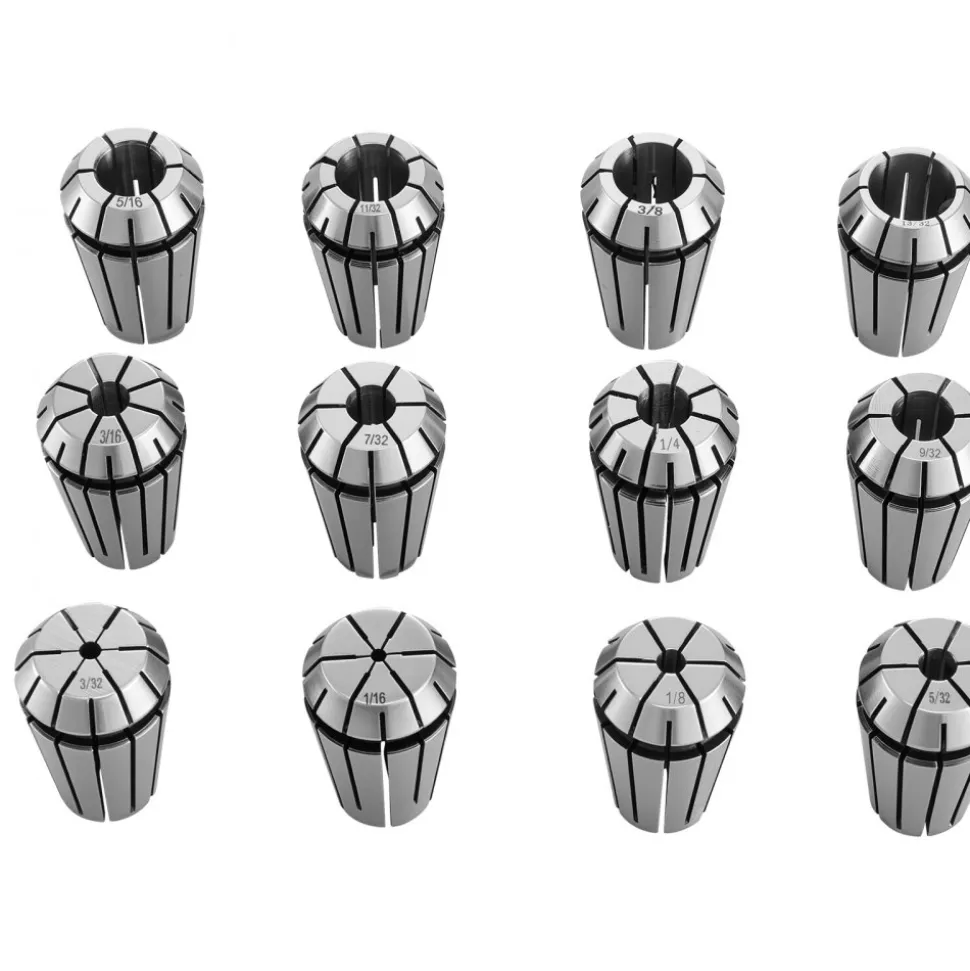 VEVOR ER16 Collet Set 1/16"-13/32" 12 Piece ER16 Spring Collet Chuck Set, for CNC Milling Machines & Drill Presses, 0.0008" TIR High Concentricity, Lathe Chuck Tool with Storage Case, Alloy Steel