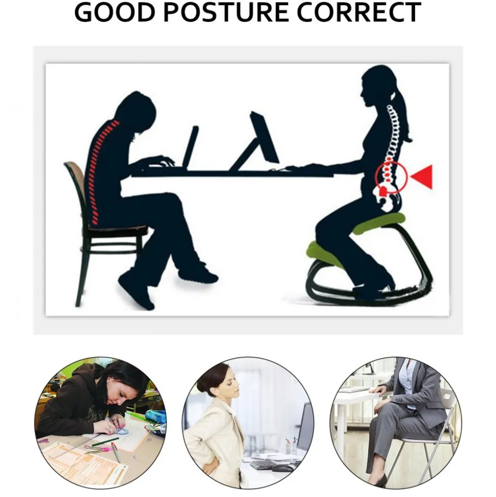 VEVOR Ergonomic Kneeling Chair with Backrest & Wheels, Mobile X-Shaped Posture Knee Chair with Adjustable Height & Thick Foam Cushions, Relief for Neck or Back Pain for Home, Office, Meditation, Black