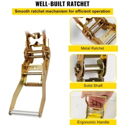 VEVOR E Track Ratchet Strap, 18PCS 2