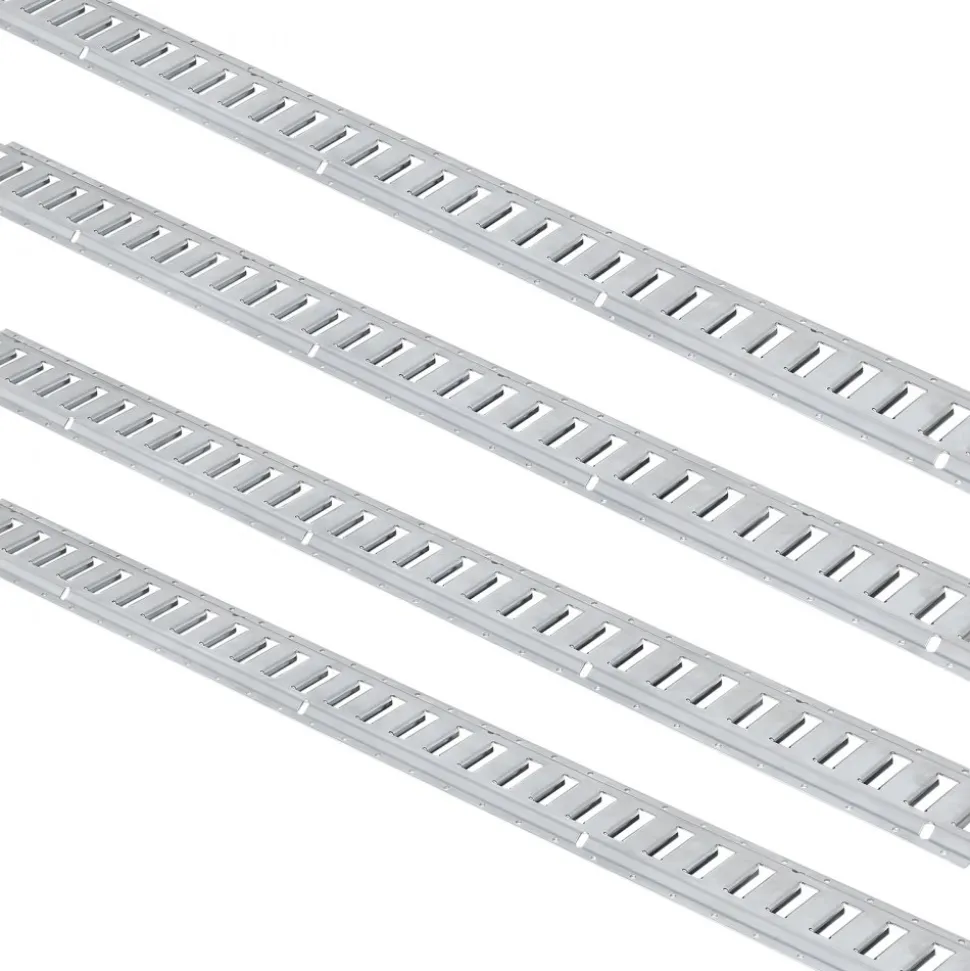 VEVOR E Track Tie-Down Rail Kit, 24PCS 5' E-Tracks Set Includes 8 Steel Rails & 8 O-Ring Anchors & 8 Tie-Offs with D-Ring, Versatile Securing Accessories for Cargo Motorcycles Bikes, 2000 lbs Load