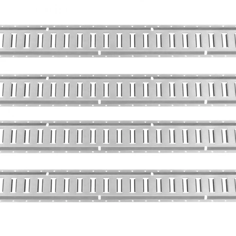 VEVOR E Track Tie-Down Rail Kit, 24PCS 5' E-Tracks Set Includes 8 Steel Rails & 8 O-Ring Anchors & 8 Tie-Offs with D-Ring, Versatile Securing Accessories for Cargo Motorcycles Bikes, 2000 lbs Load