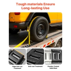 VEVOR E-Track Tie-Down Rail Kit, 4 Pack 1.3 ft E Tracks Set, 21 Pcs Includes 2 Ratchet Straps & 4 O-Rings & 4 Tie-Offs with D-Ring & 2 Single Slots & 8 End Caps & 1 Bag, Fit for Garages Vans Trailers