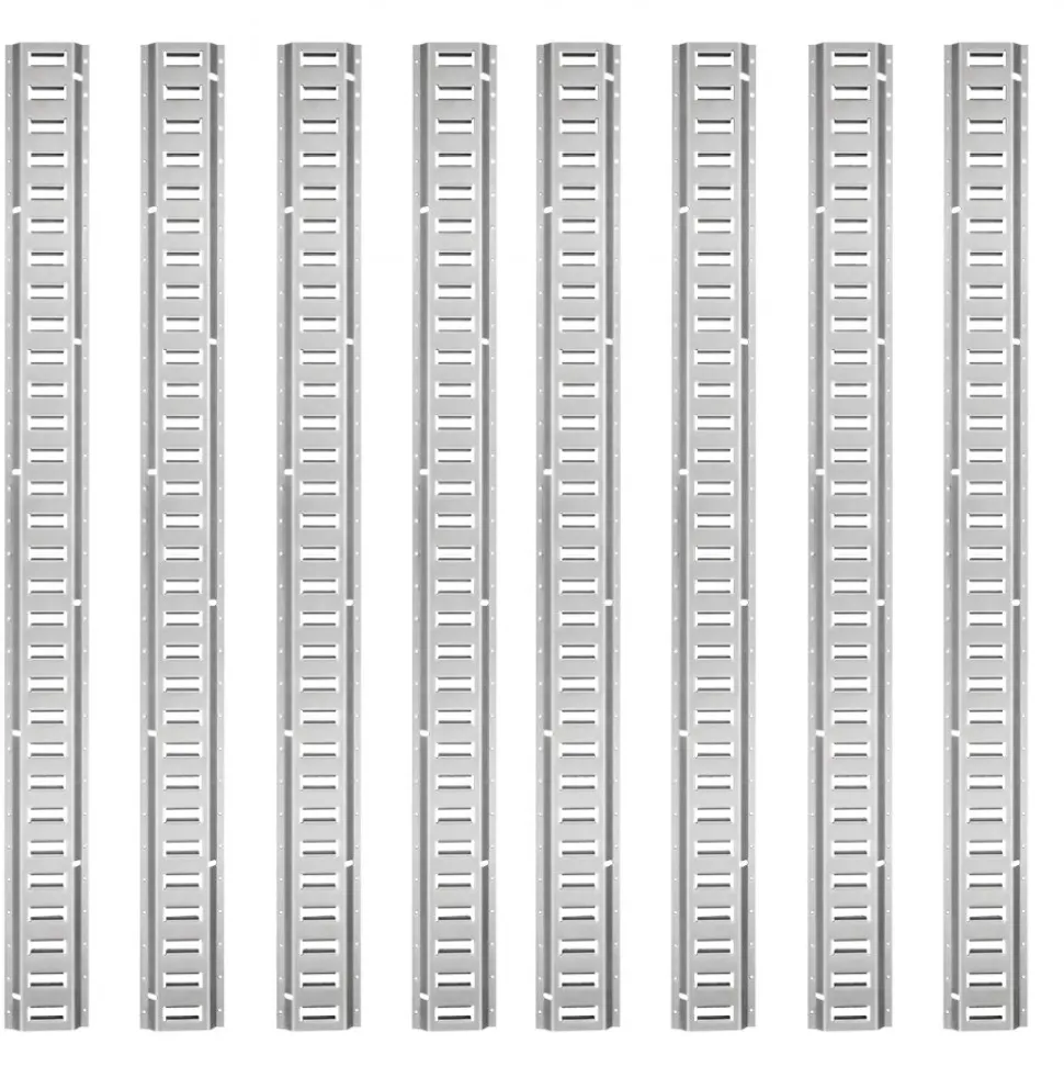 VEVOR E Track Tie-Down Rail Kit, 32PCS 5' E-Tracks Set Includes 8 Steel Rails & 8 O-Rings & 8 Tie-Offs with D-Ring & 8 End Caps, Trailer Securing Accessories for Cargo Motorcycles Bikes, 1500 lbs Load