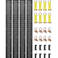 VEVOR E Track Tie Down Rail Kit, 5' Steel Rails, 4 Pack, Secure Cargo & Heavy Loads Up to 2000 lbs, Heavy Duty Etrack Rails with Screws for Garages, Vans, Trailers, Motorcycle Tie Downs, ATV Mountings