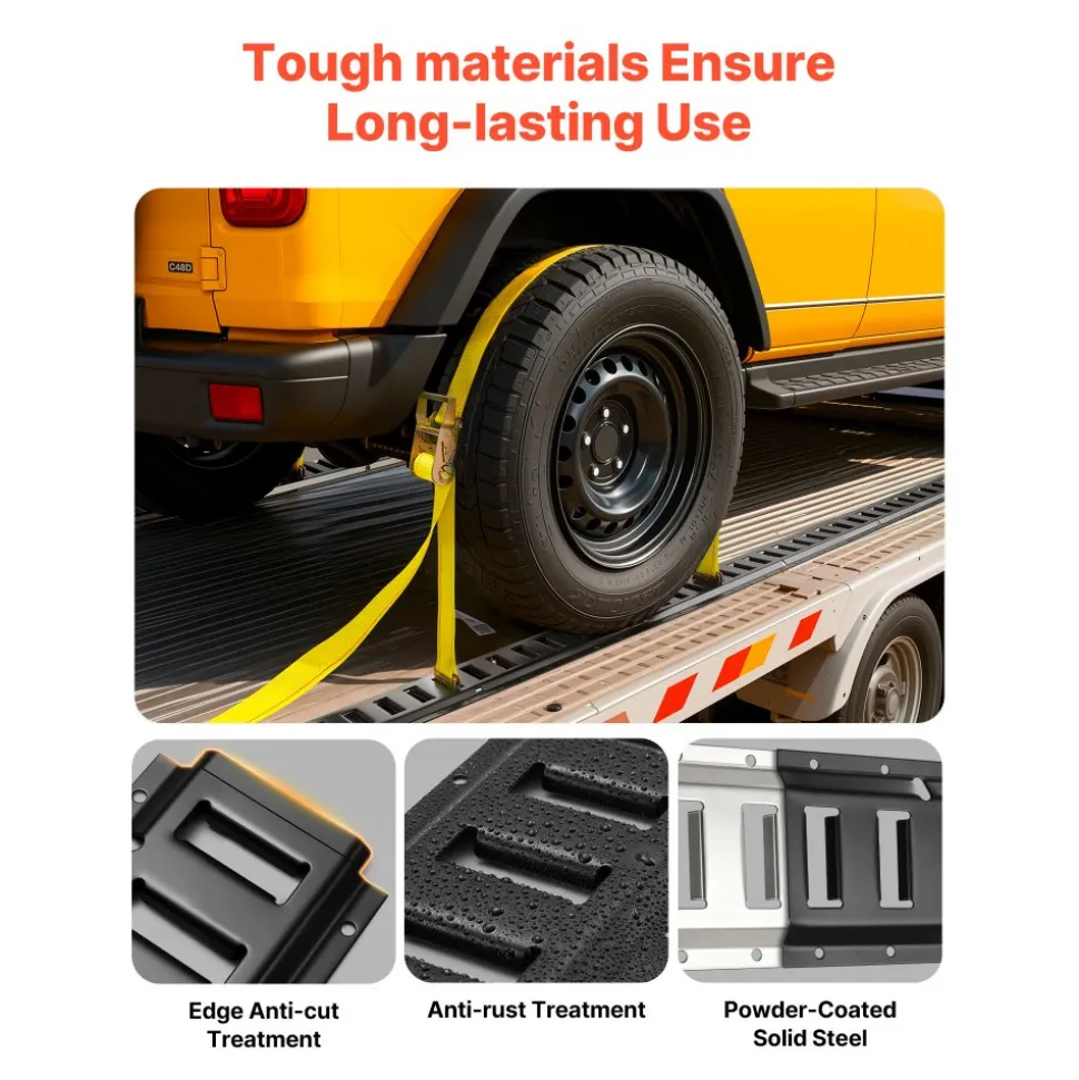 VEVOR E-Track Tie-Down Rails, 4 Pack, 7.7 ft E Track Rails Secures Cargo & Heavy Loads Up to 2,000 lbs, Trailer Tie-Down System Suitable for Garages, Vans, Motorcycle Tie Downs, ATV Mountings