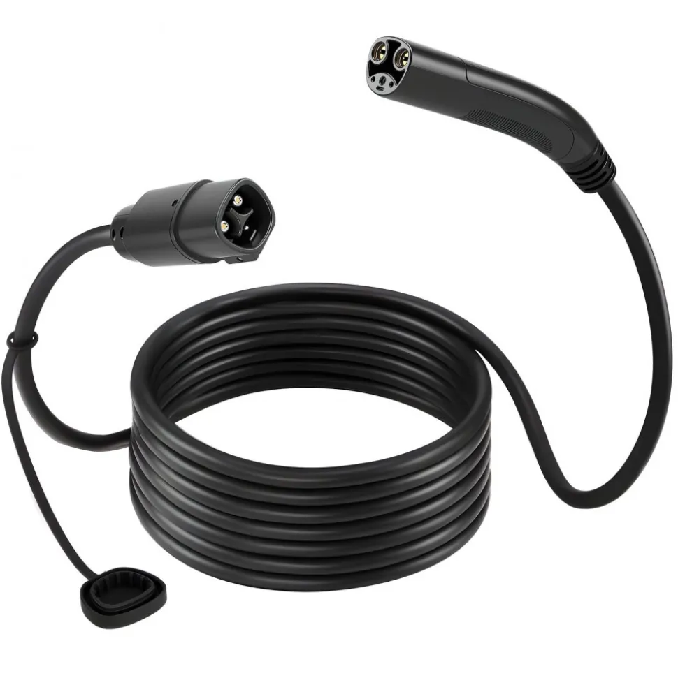 VEVOR EV Charger Extension Cable for Tesla, 48Amp 40 ft Max 240V 11.52 kW with NACS Plug, EV Extension Cord for Level 1/2 Tesla Mobile/Wall Connector/Destination Charger, Model Y/X/3/S, Carrying Bag