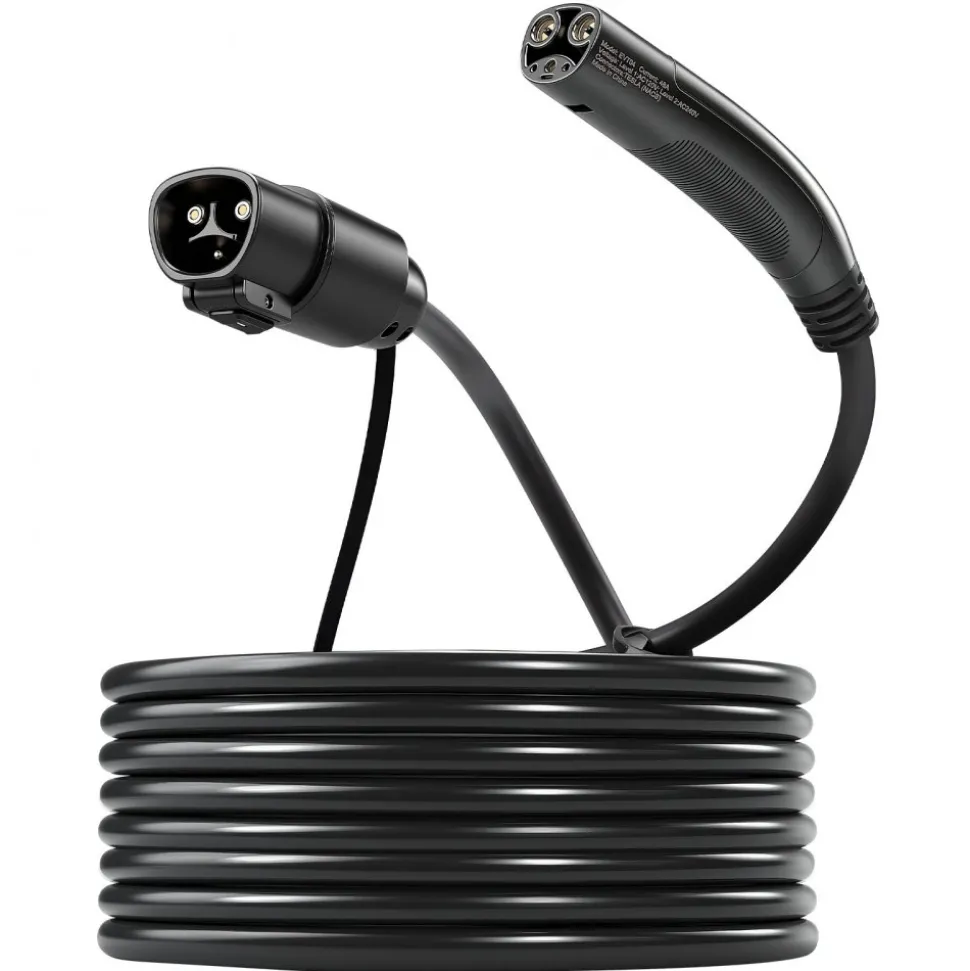 VEVOR EV Charger Extension Cable for Tesla, 48Amp 40 ft Max 240V 11.52 kW with NACS Plug, EV Extension Cord for Level 1/2 Tesla Mobile/Wall Connector/Destination Charger, Model Y/X/3/S, Carrying Bag