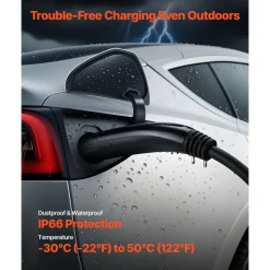 VEVOR EV Charger Extension Cable for Tesla, 48Amp 21 ft Max 240V 11.52 kW with NACS Plug, EV Extension Cord for Level 1/2 Tesla Mobile/Wall Connector/Destination Charger, Model Y/X/3/S, Carrying Bag