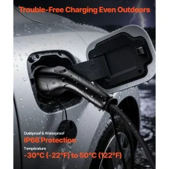VEVOR EV Charger Extension Cable, 32Amp 21 ft J1772 Extension Cord Compatible with 120V-240V SAE J1772 Electric Vehicle Chargers, Level 1/Level 2 IP66 Heavy Duty Car Charging Cable with Carrying Bag