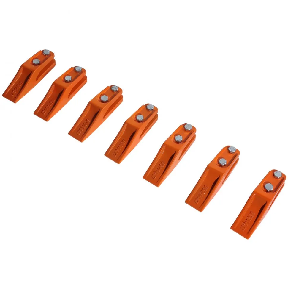VEVOR Excavator Bucket Teeth with Pins, 7 Pack 684447 Bucket Tooth Set Fits 5/8-in Buckets Edge, Heavy Duty 7.34 in Bolt on Digging Buckets Teeth Replacement for Skid Steer & Mini Excavator