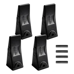 VEVOR Excavator Bucket Teeth with Pins, 4 Pack X156L Bucket Tooth Set for Smooth & Efficient Excavation, Heavy Duty 5.3 in Long Digging Buckets Teeth Replacement for Skid Steer & Mini Excavator