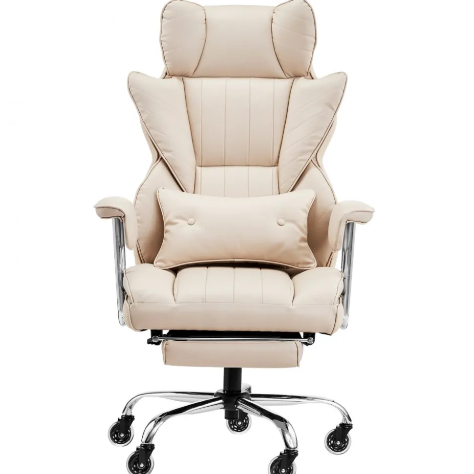 VEVOR Executive Office Chair with Footrest, 400lb Capacity Office Chair with Lumbar Pillow & Removable Armrests, Heavy Duty Ergonomic Chair, PU Leather Reclining Home Office Desk Chairs, Brown