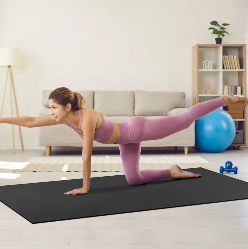 VEVOR Exercise Mat, Non Slip High Density Premium Yoga Mat, Exercise Yoga Mat for Men & Women, Fitness & Exercise Mat with Bag & Carry Strap, for All Types of Home Yoga, Pilate & Floor Workout (8x6ft)