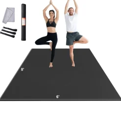 VEVOR Exercise Mat, Non Slip High Density Premium Yoga Mat, Exercise Yoga Mat for Men & Women, Fitness & Exercise Mat with Bag & Carry Strap, for All Types of Home Yoga, Pilate & Floor Workout (8x6ft)