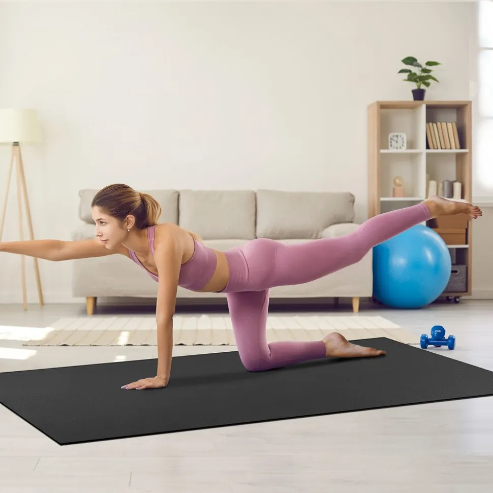 VEVOR Exercise Mat, Non Slip High Density Premium Yoga Mat, Exercise Yoga Mat for Men & Women, Fitness & Exercise Mat with Bag & Carry Strap, for All Types of Home Yoga, Pilate & Floor Workout (8x5ft)