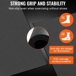VEVOR Exercise Mat, Non Slip High Density Premium Yoga Mat, Exercise Yoga Mat for Men & Women, Fitness & Exercise Mat with Bag & Carry Strap, for All Types of Home Yoga, Pilate & Floor Workout (8x5ft)