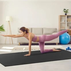 VEVOR Exercise Mat, Non Slip High Density Premium Yoga Mat, Exercise Yoga Mat for Men & Women, Fitness & Exercise Mat with Bag & Carry Strap, for All Types of Home Yoga, Pilate & Floor Workout (9x6ft)