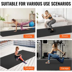 VEVOR Exercise Mat, Non Slip High Density Premium Yoga Mat, Exercise Yoga Mat for Men & Women, Fitness & Exercise Mat with Bag & Carry Strap, for All Types of Home Yoga, Pilate & Floor Workout (7x5ft)