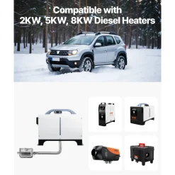 VEVOR Exhaust Hose, 23.6 inch Diesel Heater Flexible Exhaust Pipe, Stainless Steel Exhausts Hoses with 2 Hose Clamps, Air Diesel Parking Heater Exhausts Hoses Line for 2KW 5KW 8KW Diesels Heaters