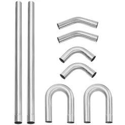 VEVOR Exhaust Kit, 8 Pieces, DIY Universal Galvanized Steel Exhaust Kit with Slip-Fit Joint & Large Exhaust Tube, Rust-Proof Exhaust Pipe for Exhaust System, Fit for Garage/Auto Repair Store/4S Store