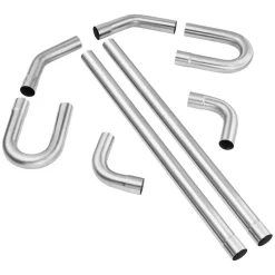 VEVOR Exhaust Kit, 8 Pieces, DIY Universal Galvanized Steel Exhaust Kit with Slip-Fit Joint & Large Exhaust Tube, Rust-Proof Exhaust Pipe for Exhaust System, Fit for Garage/Auto Repair Store/4S Store