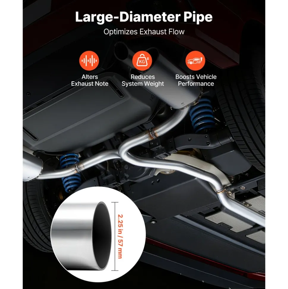 VEVOR Exhaust Pipe, 8 Pcs 2.25 Inch Mild Steel DIY Custom Exhaust Tubing Straight & U-Bend Kit with 90 & 135 Degree Pipes, Galvanized Surface Finish, Universal Fit for Truck, Sedan, Sports Car, SUV