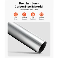VEVOR Exhaust Pipe, 8 Pcs 2.25 Inch Mild Steel DIY Custom Exhaust Tubing Straight & U-Bend Kit with 90 & 135 Degree Pipes, Galvanized Surface Finish, Universal Fit for Truck, Sedan, Sports Car, SUV