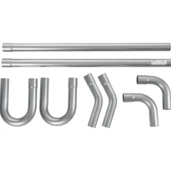 VEVOR Exhaust Pipe, 8 Pcs 2.25 Inch Mild Steel DIY Custom Exhaust Tubing Straight & U-Bend Kit with 90 & 135 Degree Pipes, Galvanized Surface Finish, Universal Fit for Truck, Sedan, Sports Car, SUV