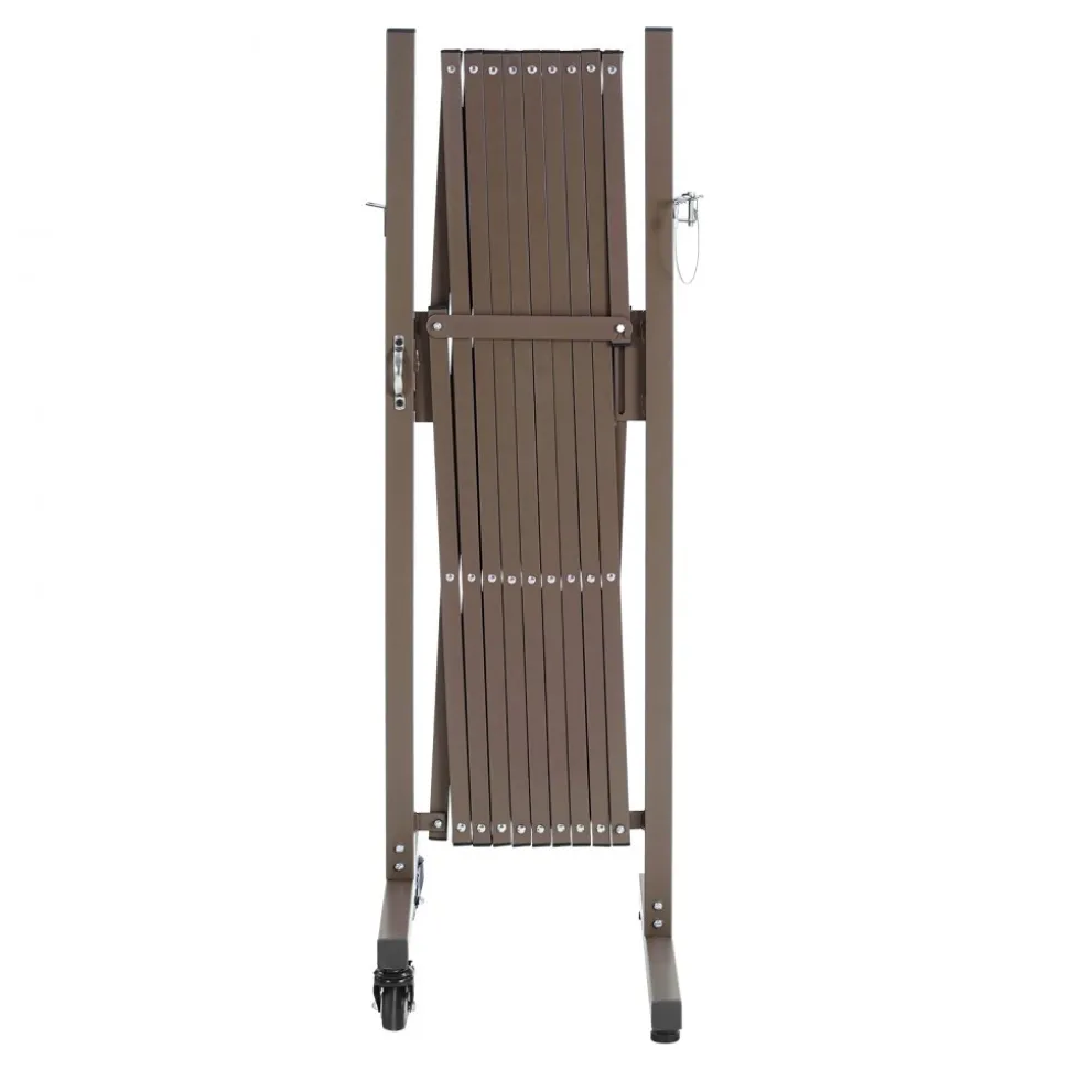 VEVOR Expandable Barricade, 10FT Expandable Safety Barrier, Flexible Mobile Barricade with Locking Casters, Portable Folding Security Gate Metal Traffic Fence for Patio Garden Stairway