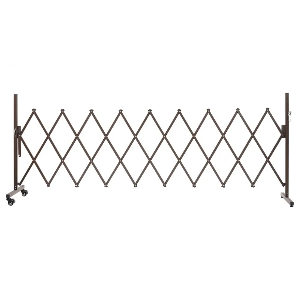 VEVOR Expandable Barricade, 10FT Expandable Safety Barrier, Flexible Mobile Barricade with Locking Casters, Portable Folding Security Gate Metal Traffic Fence for Patio Garden Stairway