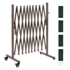 VEVOR Expandable Barricade, 10FT Expandable Safety Barrier, Flexible Mobile Barricade with Locking Casters, Portable Folding Security Gate Metal Traffic Fence for Patio Garden Stairway