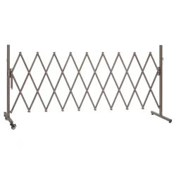 VEVOR Expandable Barricade, 10FT Expandable Safety Barrier, Flexible Mobile Barricade with Locking Casters, Portable Folding Security Gate Metal Traffic Fence for Patio Garden Stairway